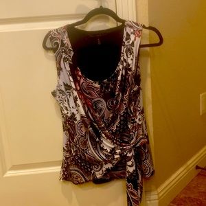 Multi-color mock wrap top